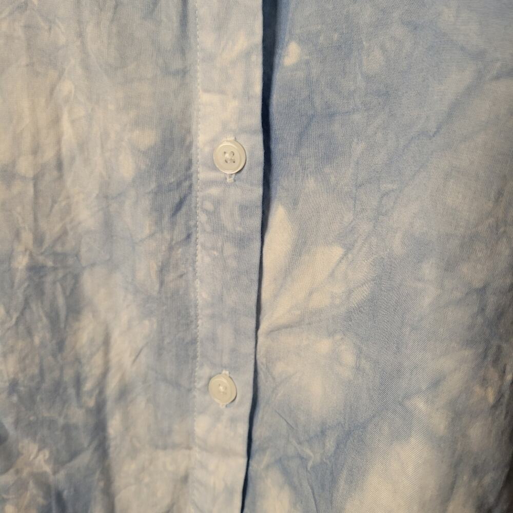 SALE-Thread & Supply women's blue tie dye oversized button up top Sz XS - Picture 5 of 9